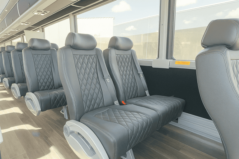 interior of Bowling Green Coach Bus Service charter bus