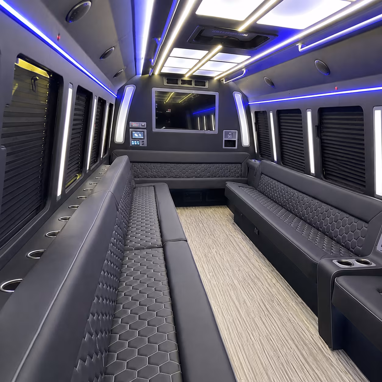 bowling green 40 passenger party bus inside