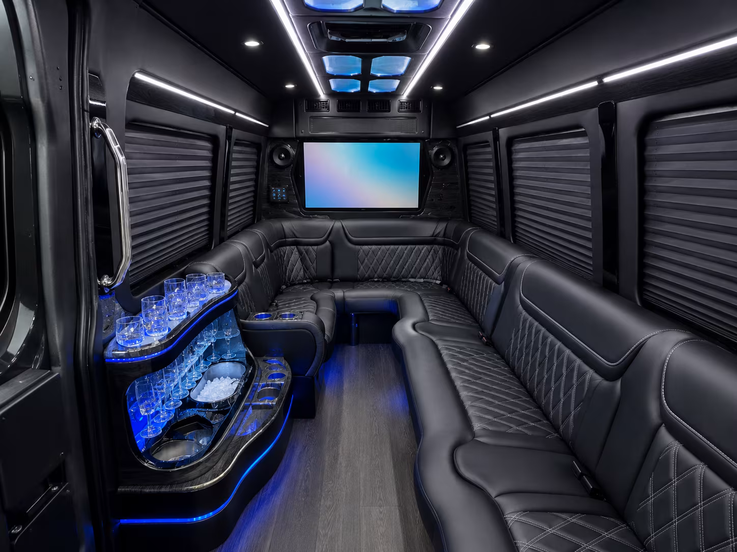 bowling green 50 passenger party bus inside