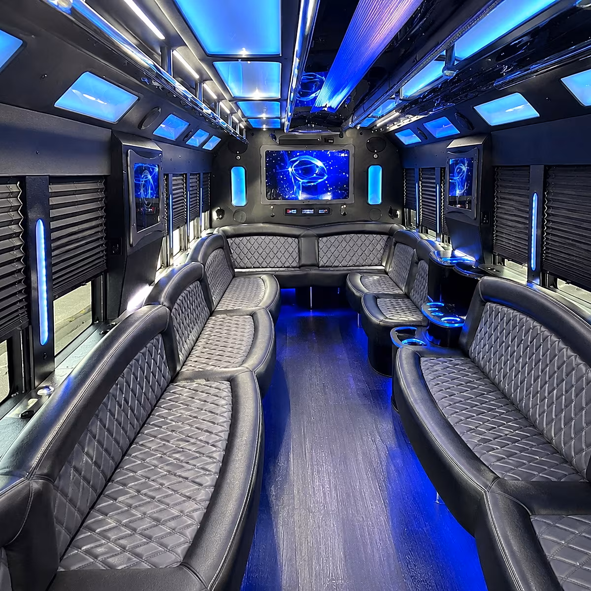 bowling green 50 passenger party bus interior