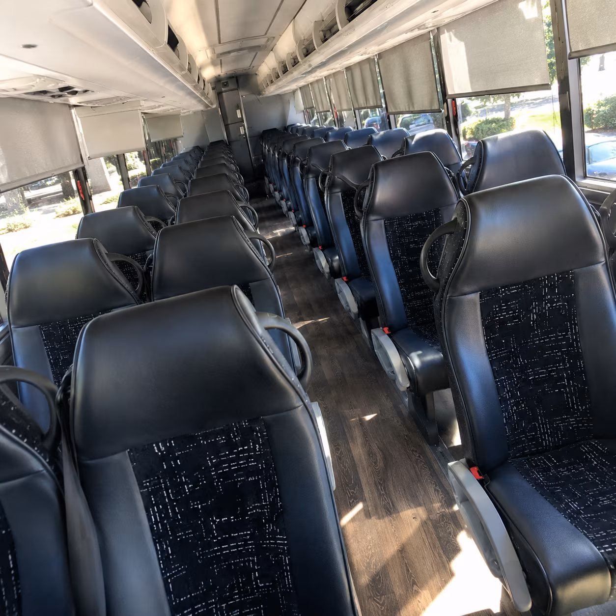 bowling green 56 passenger charter bus inside
